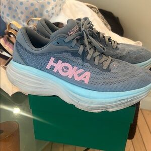 Hoka One One Women's Sneakers in Blue and Pink 7.5